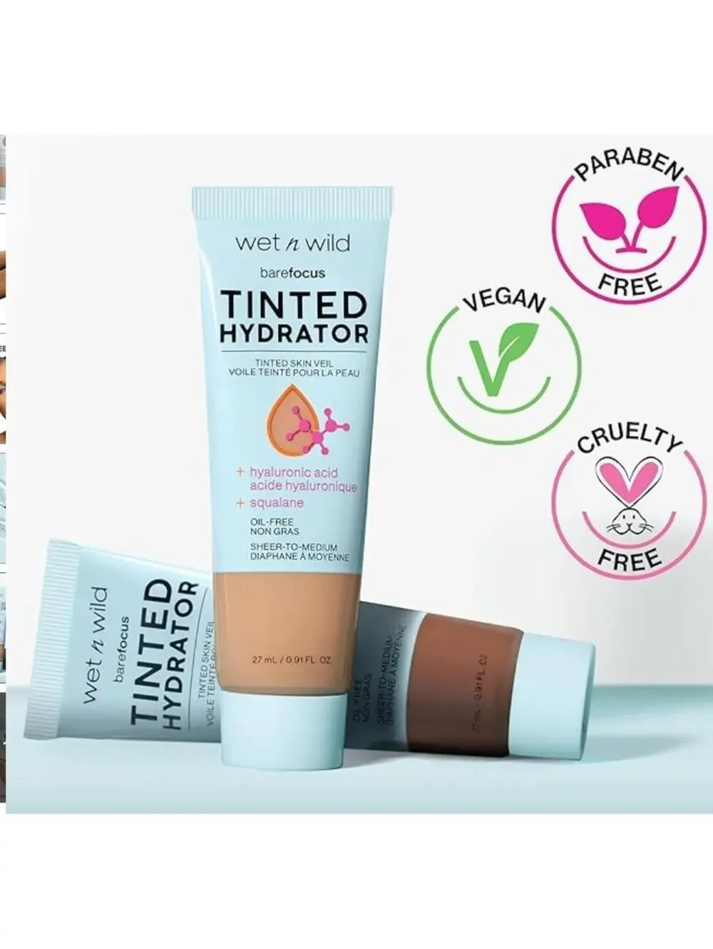 LOT 4 - wet n wild Bare Focus Tinted Hydrator Matte Finish, Oil-Free 0.19fl oz